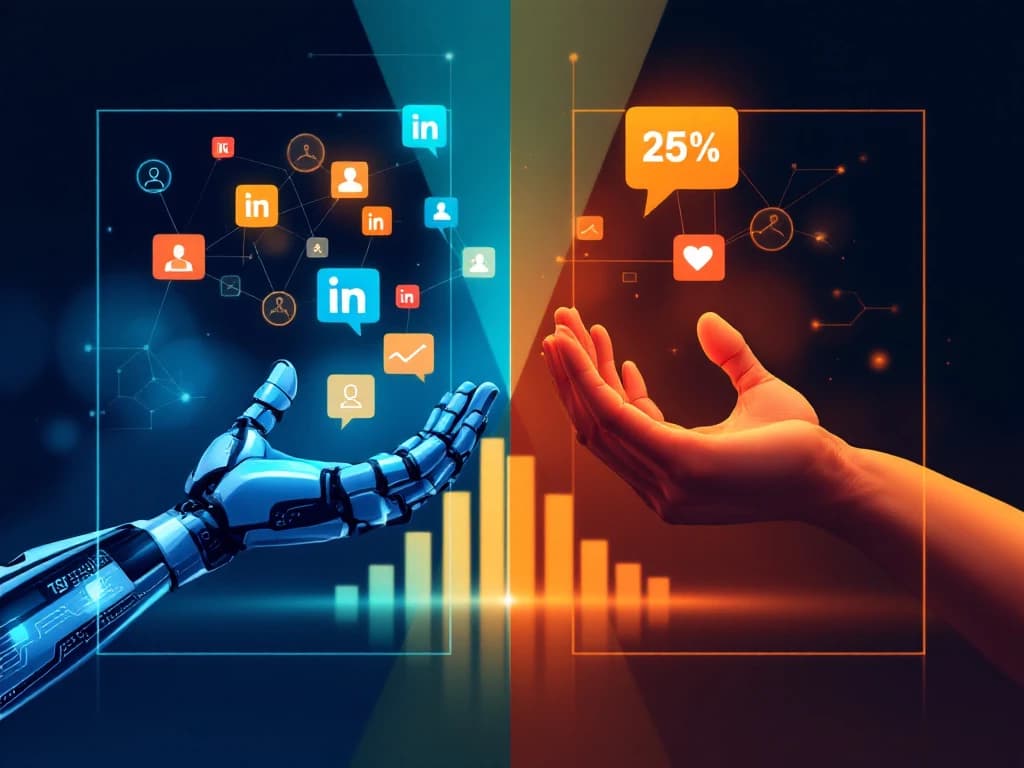 How do conversion rates compare between automated and manual LinkedIn outreach for agencies?